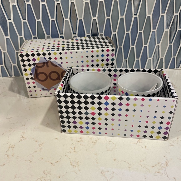 Bloomingdale's Other - Bloomingdale's Diamond Checkered Glass Candle Holders